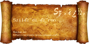 Sziládi Áron névjegykártya
