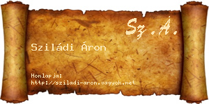 Sziládi Áron névjegykártya